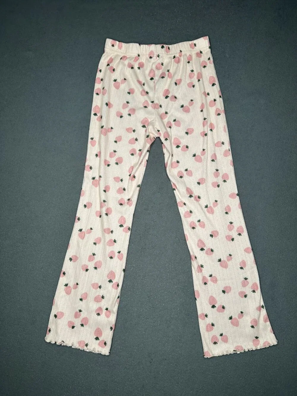 Girls Pajama Pants Light Pink Strawberry Size L 10/12 Jellifish Kids